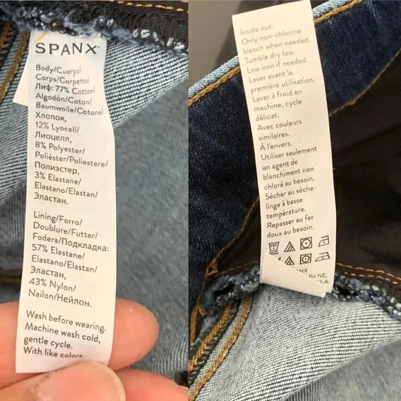 Spanx Distressed Ankle Open Hem Skinny Pullon High Rise Jeans - Picture 10 of 12